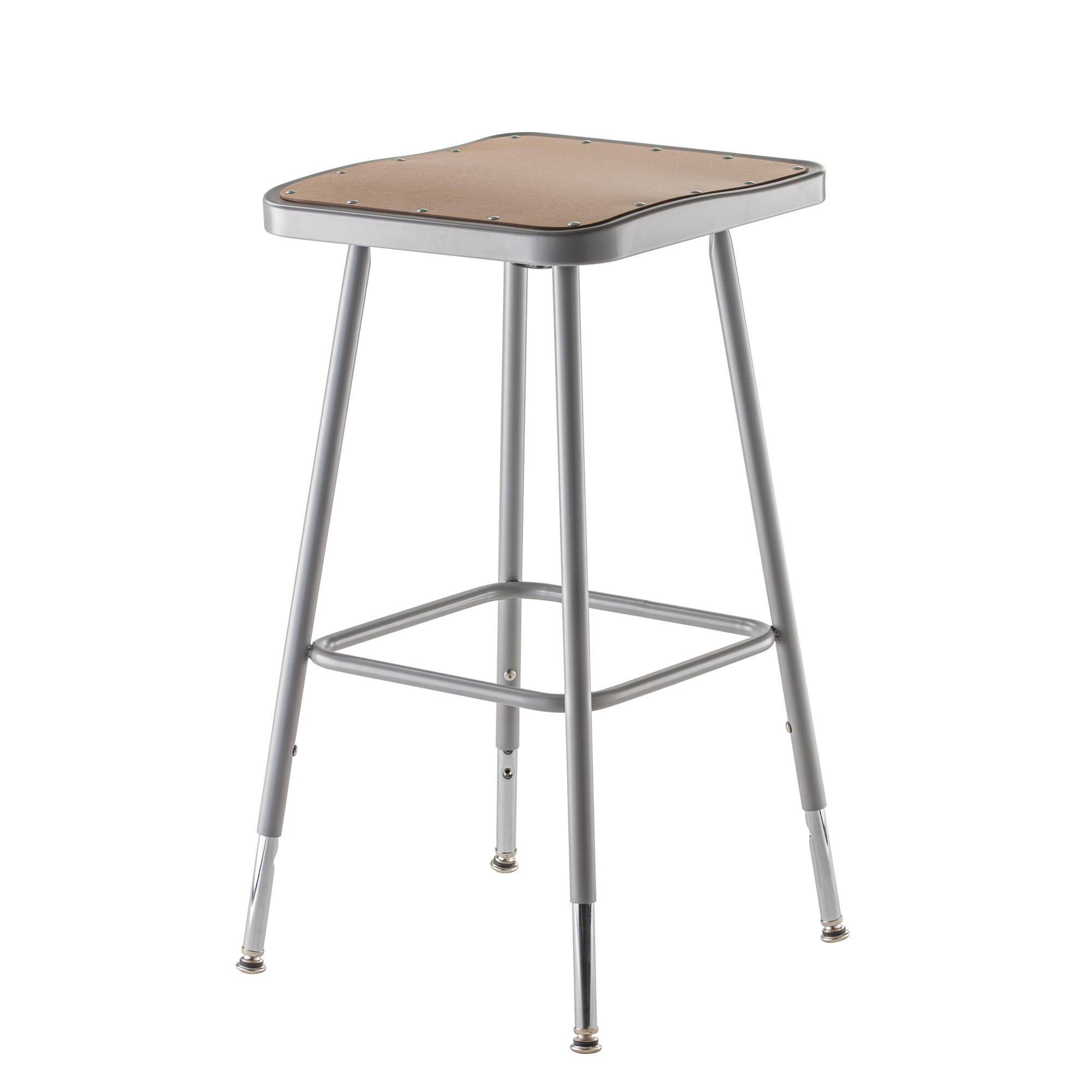 National Public Seating, 23.75 -31.75in. Height Adjustable Square Seat Stool, Primary Color Gray, Included (qty.) 1, Seating Type Office Stool, Model# 6324H